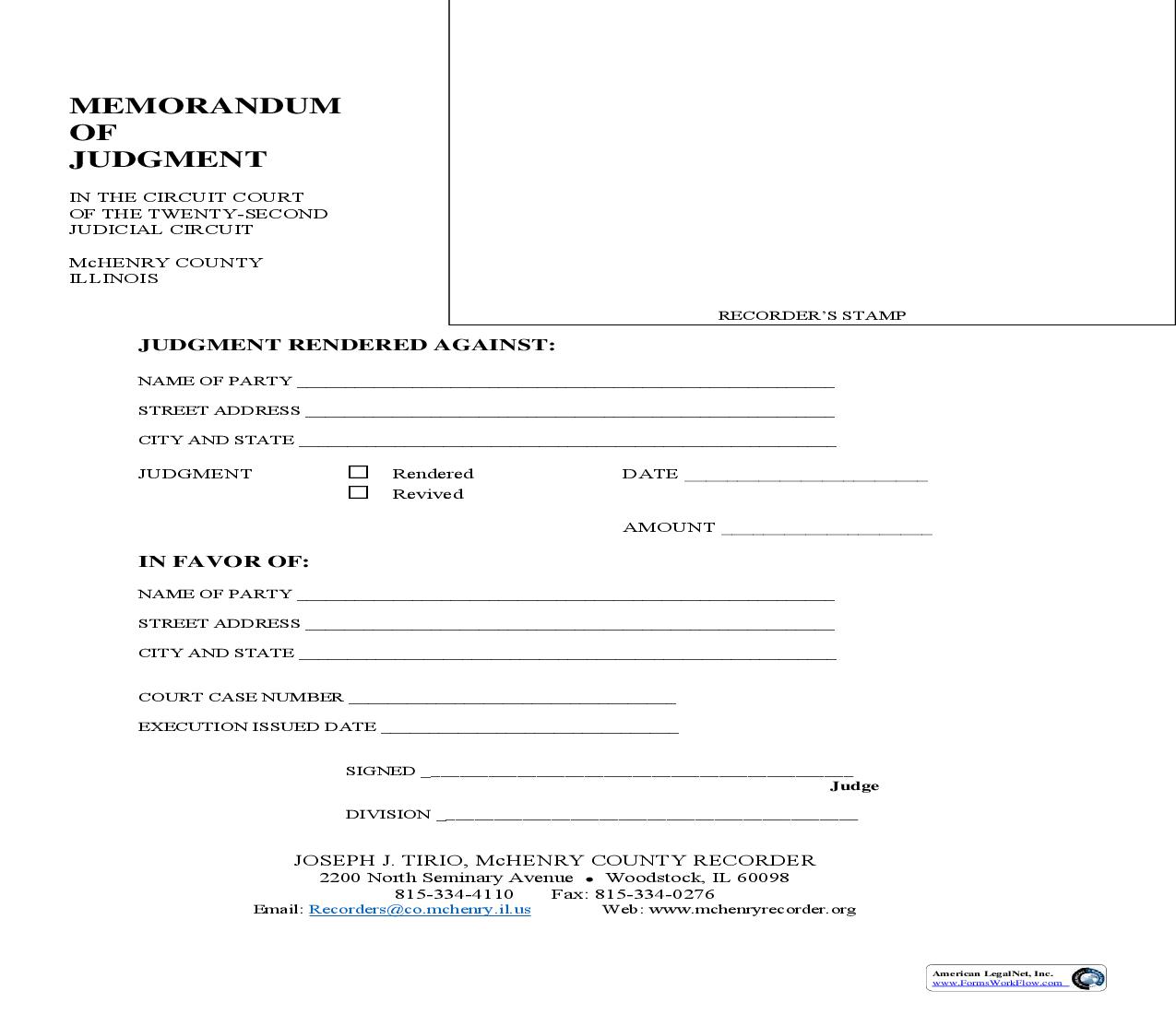 Memorandum Of Judgment | Pdf Fpdf Doc Docx | Illinois