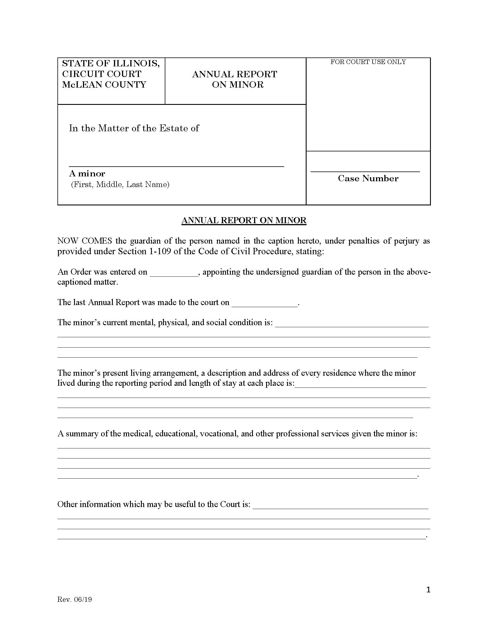 Annual Report On MInor | Pdf Fpdf Docx | Illinois