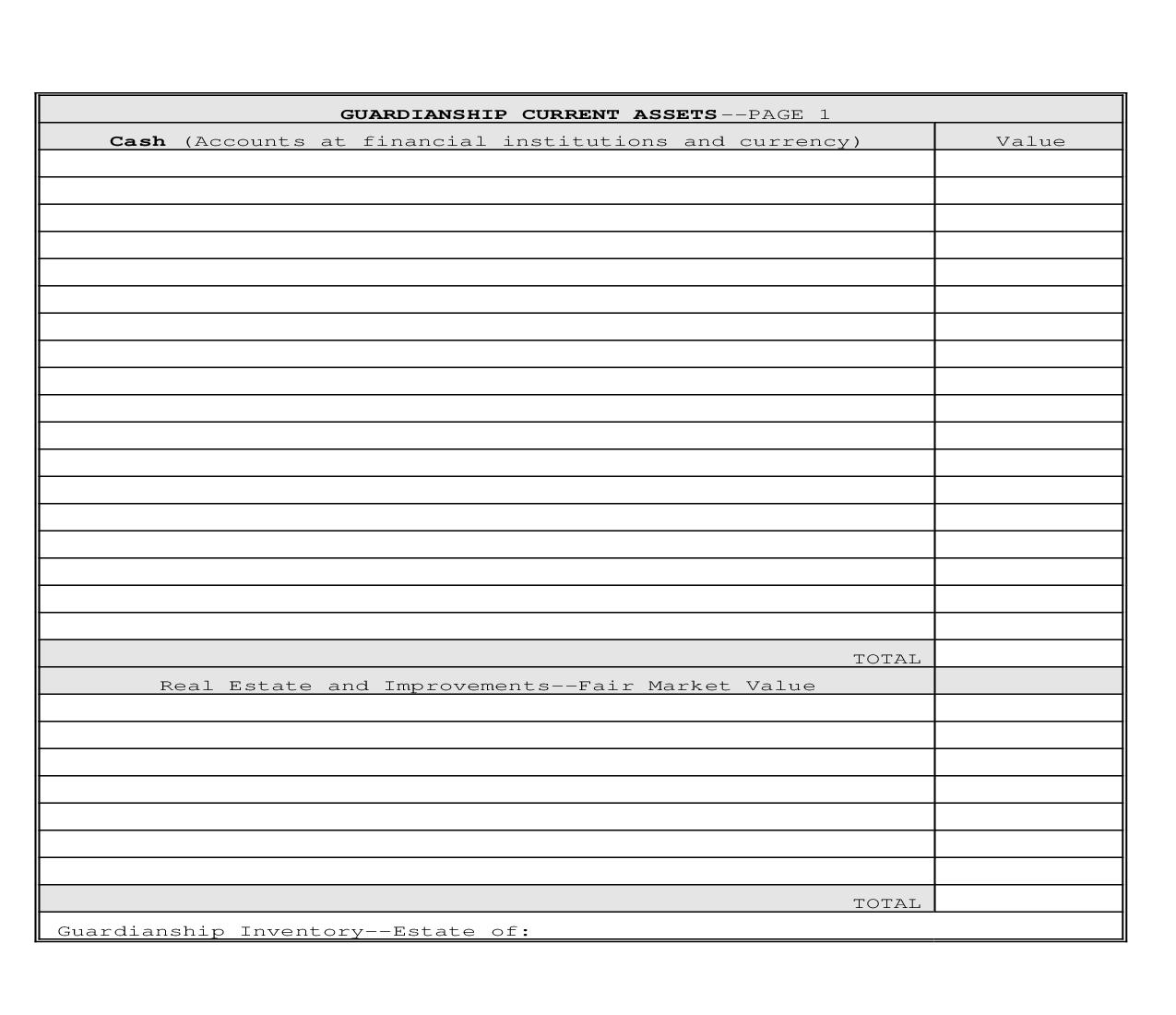 Guardianship Current Assets | Pdf Fpdf Doc Docx | Illinois