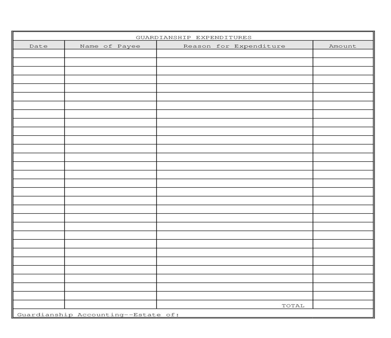 Guardianship Expenditures | Pdf Fpdf Doc Docx | Illinois