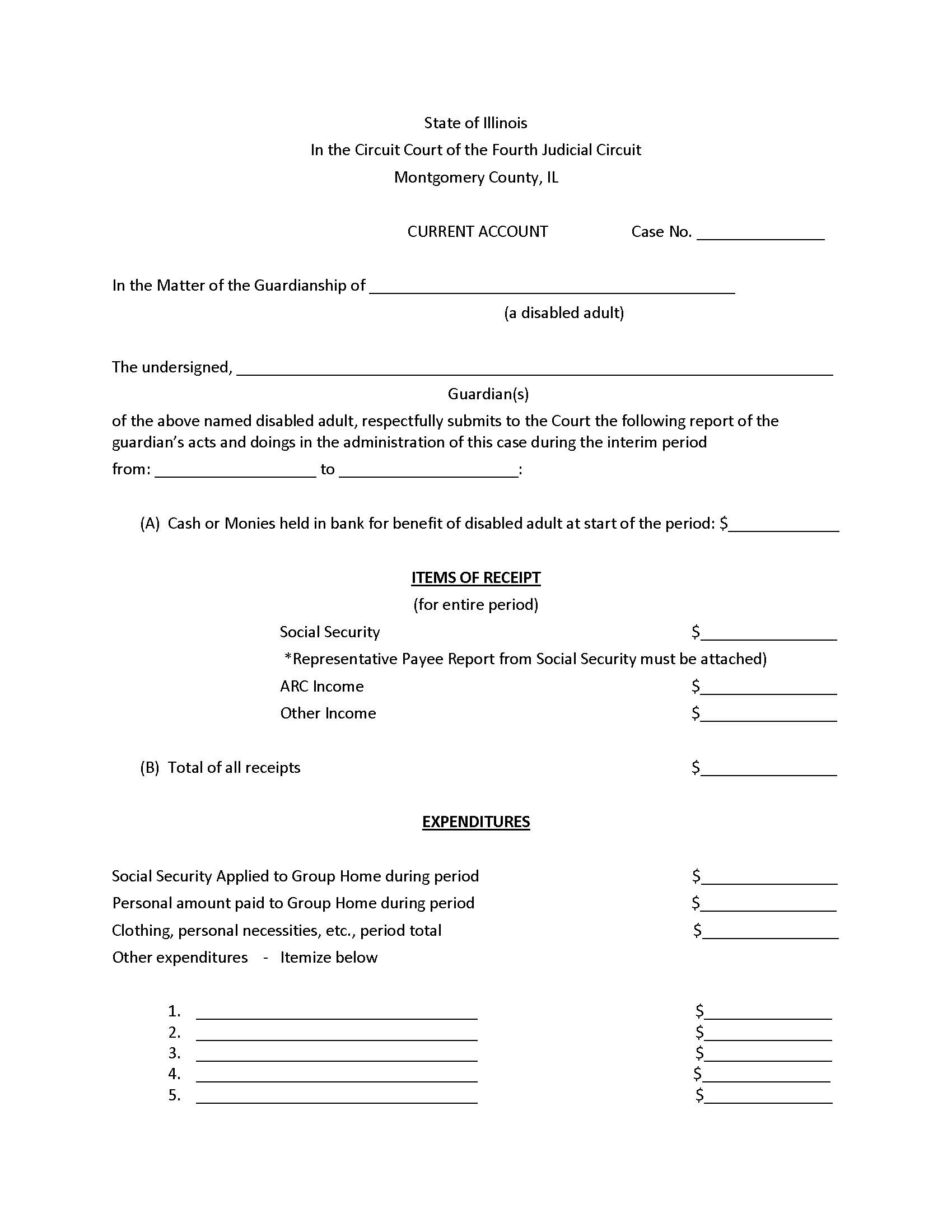 Current Account (Disabled Adult) | Pdf Fpdf Docx | Illinois