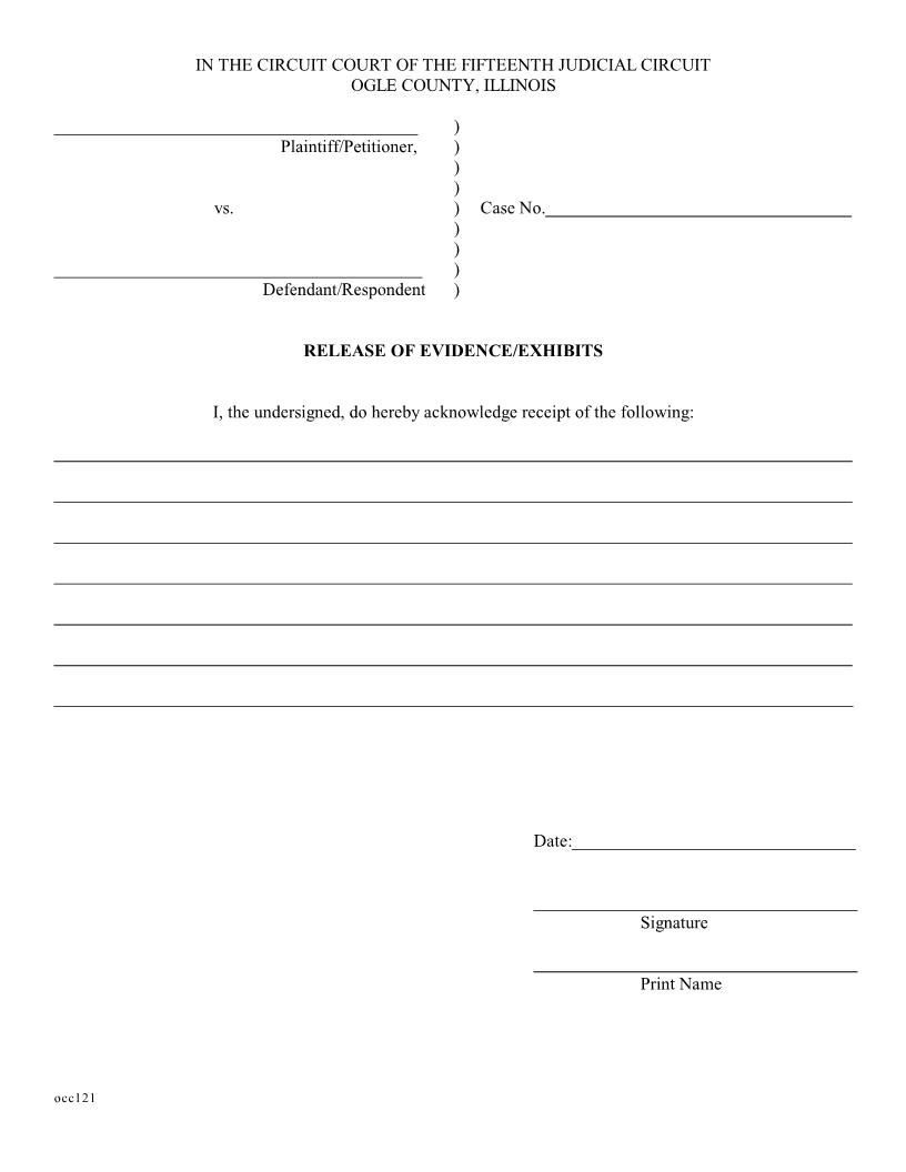 Release of Evidence-Exhibits | Pdf Fpdf Docx | Illinois
