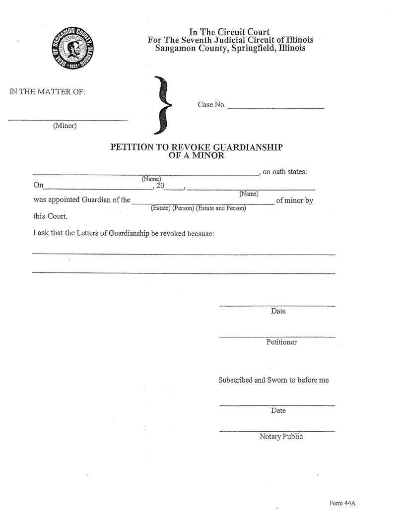Petition To Revoke Guardianship Of A Minor | Pdf Fpdf Doc Docx | Illinois