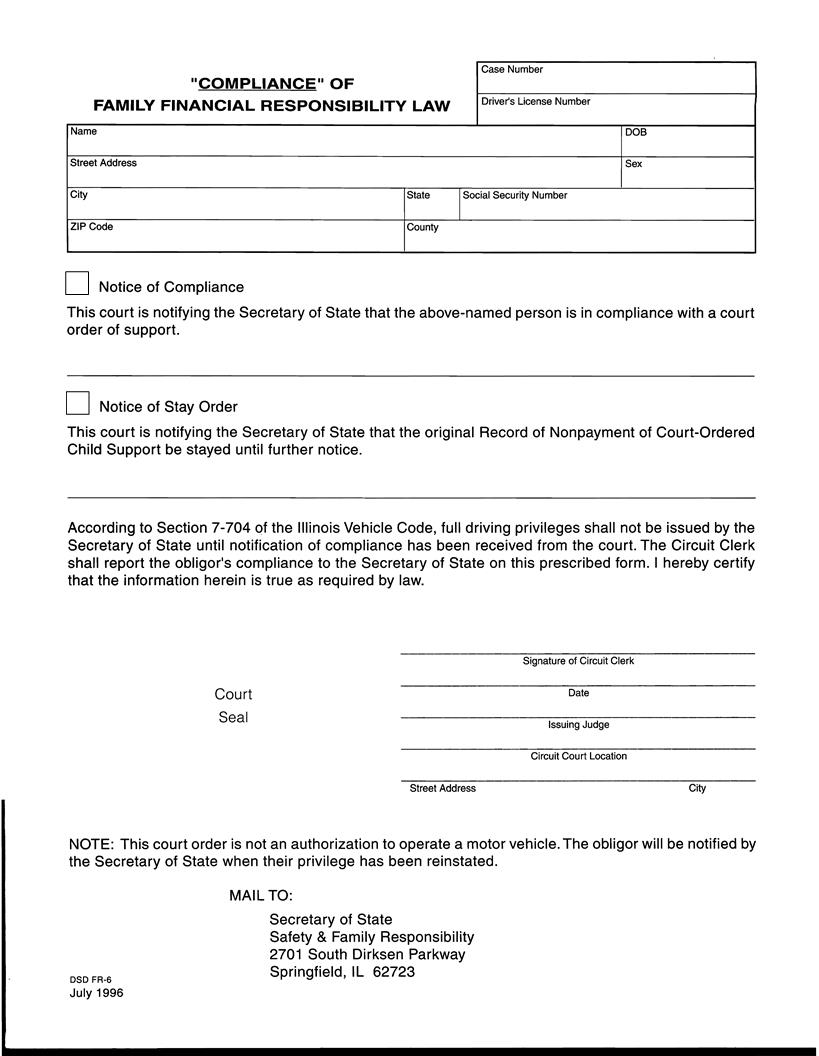 Compliance Of Family Financial Responsibility Law | Pdf Fpdf Docx | Illinois