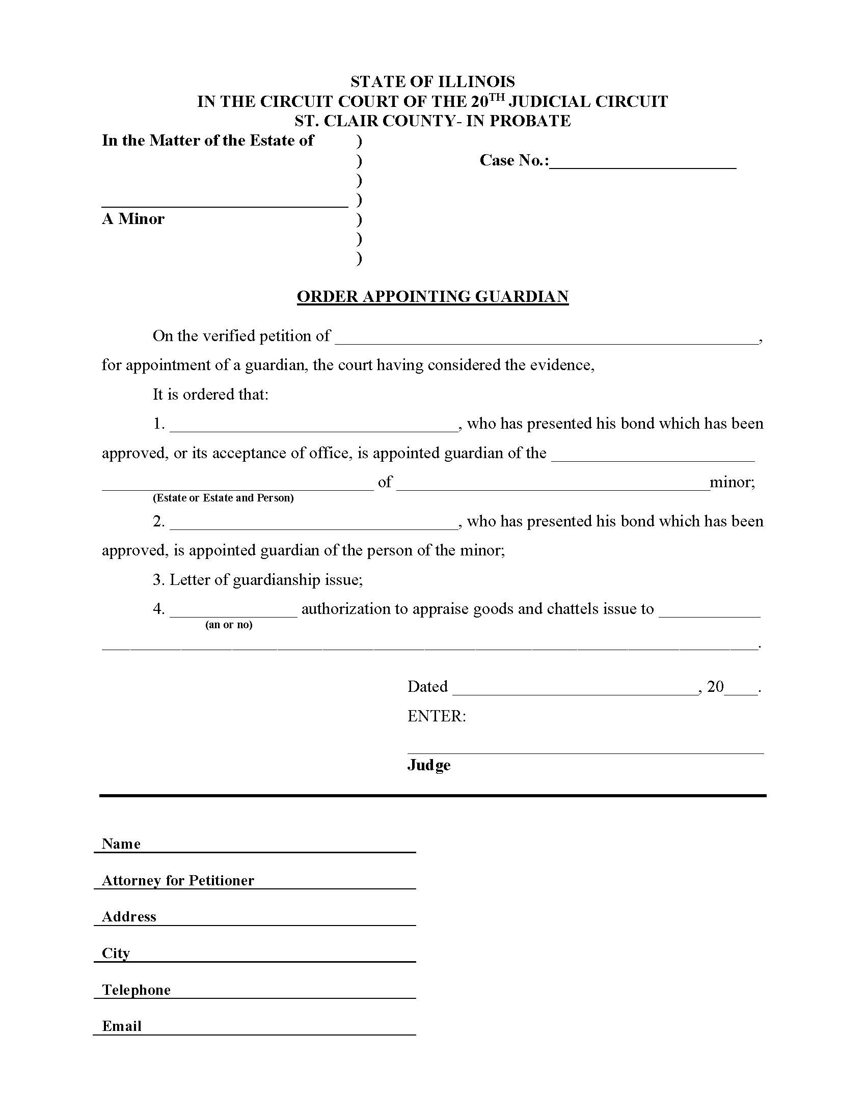 Oath Of Guardian (Minor) | Pdf Fpdf Doc Docx | Illinois