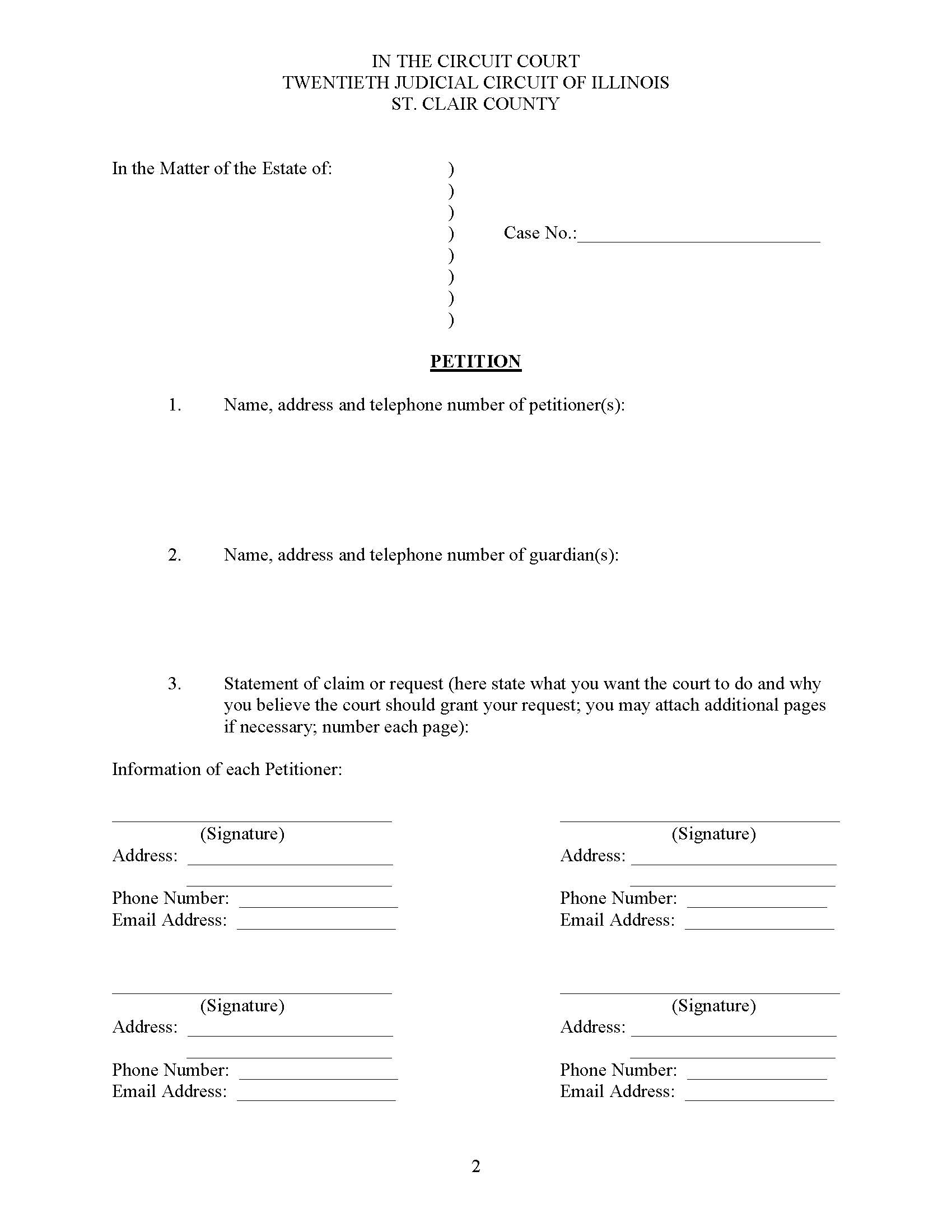 Petition (Re Guardianship) And Affidavit Of Service | Pdf Fpdf Doc Docx | Illinois