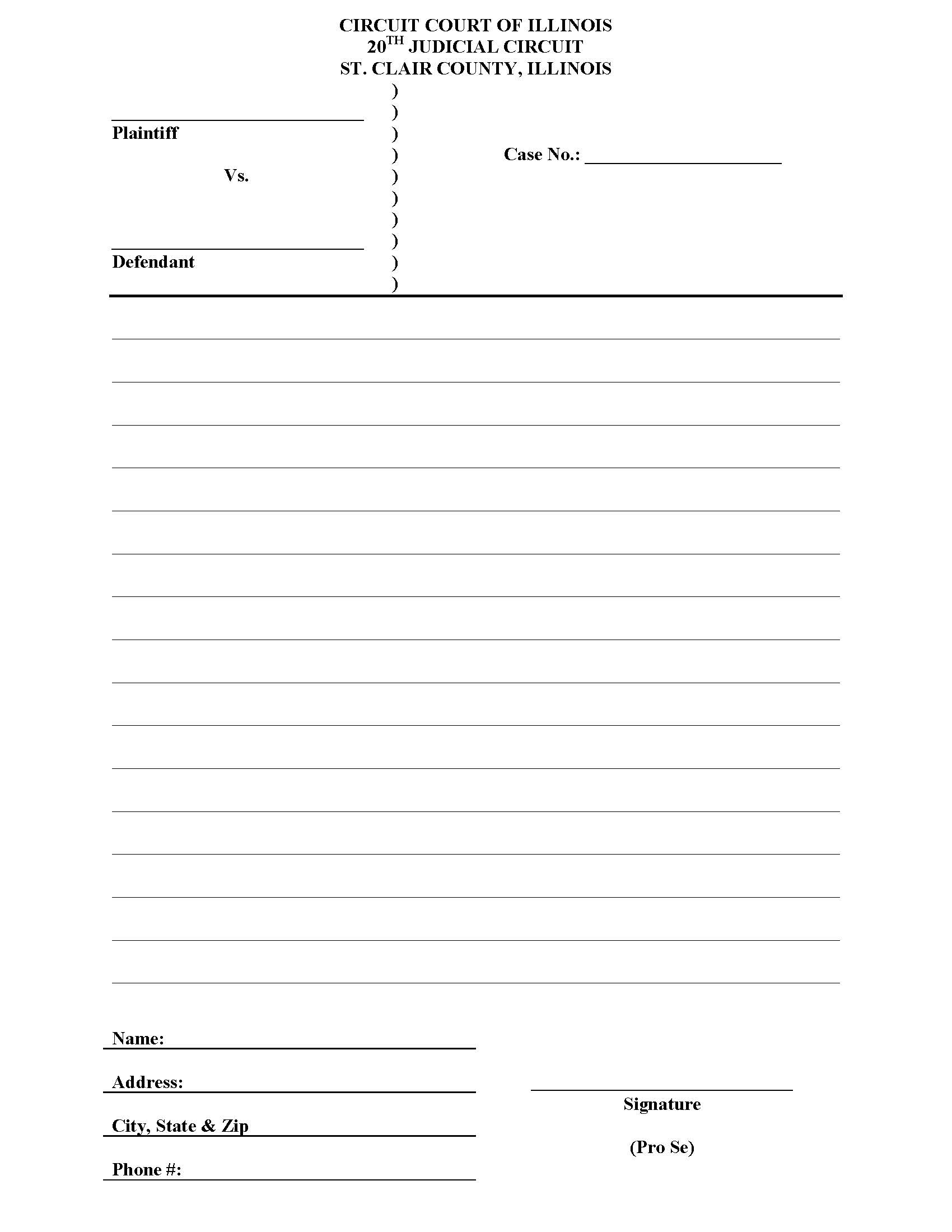 Pleading Petition - Motion (Pro Se) | Pdf Fpdf Docx | Illinois