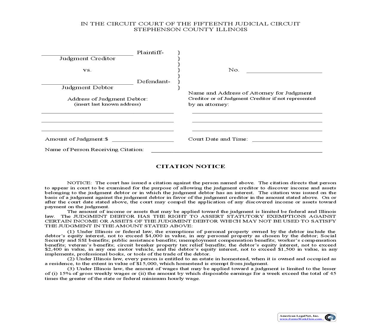 Citation Notice | Pdf Fpdf Doc Docx | Illinois