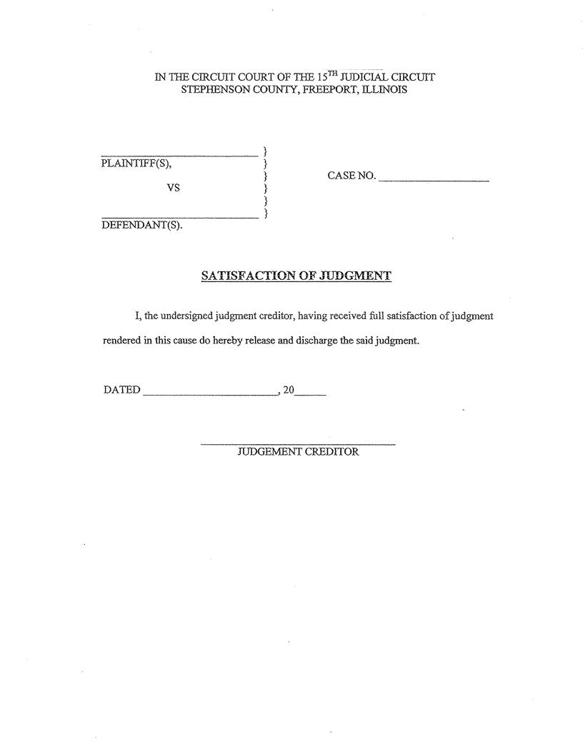 Satisfaction Of Judgment | Pdf Fpdf Docx | Illinois