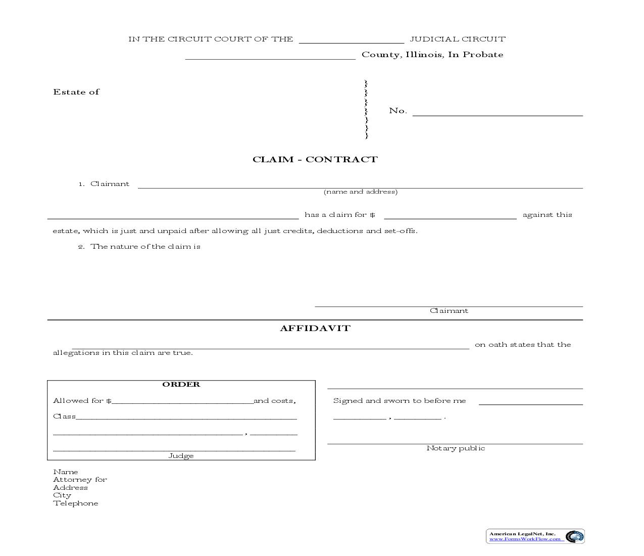 Claim - Contract | Pdf Fpdf Doc Docx | Illinois