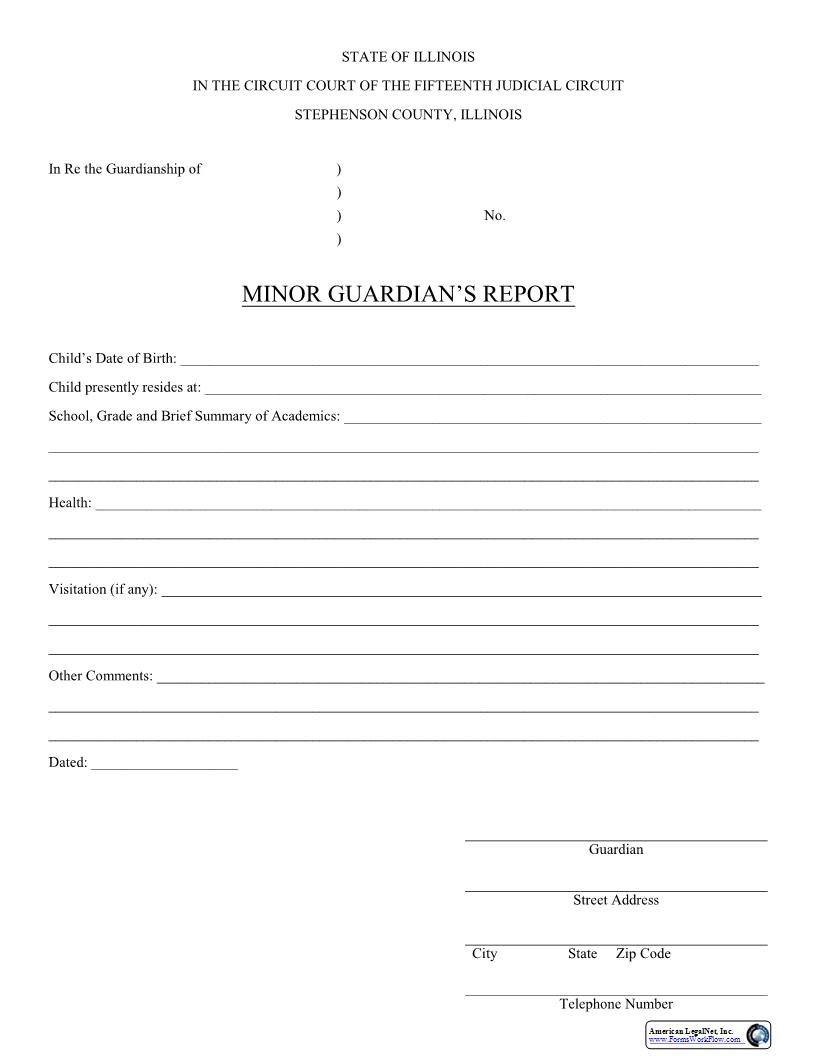 Minor Guardians Report | Pdf Fpdf Docx | Illinois