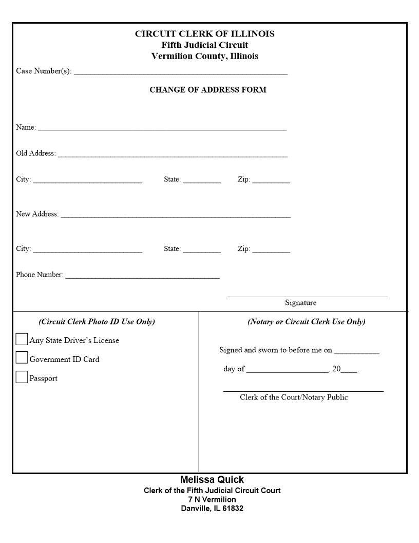 Change Of Address | Pdf Fpdf Docx | Illinois