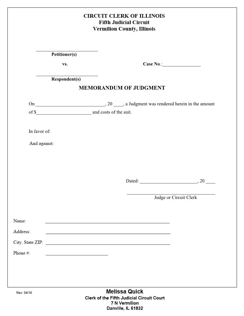 Memorandum Of Judgment | Pdf Fpdf Doc Docx | Illinois