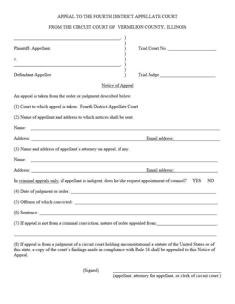 Notice Of Appeal | Pdf Fpdf Docx | Illinois