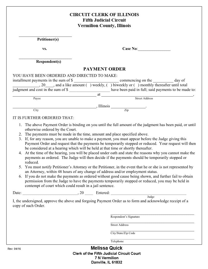 Payment Order | Pdf Fpdf Docx | Illinois