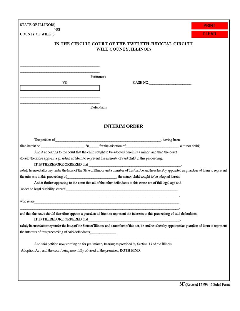 Interim Order {3F} | Pdf Fpdf Docx | Illinois