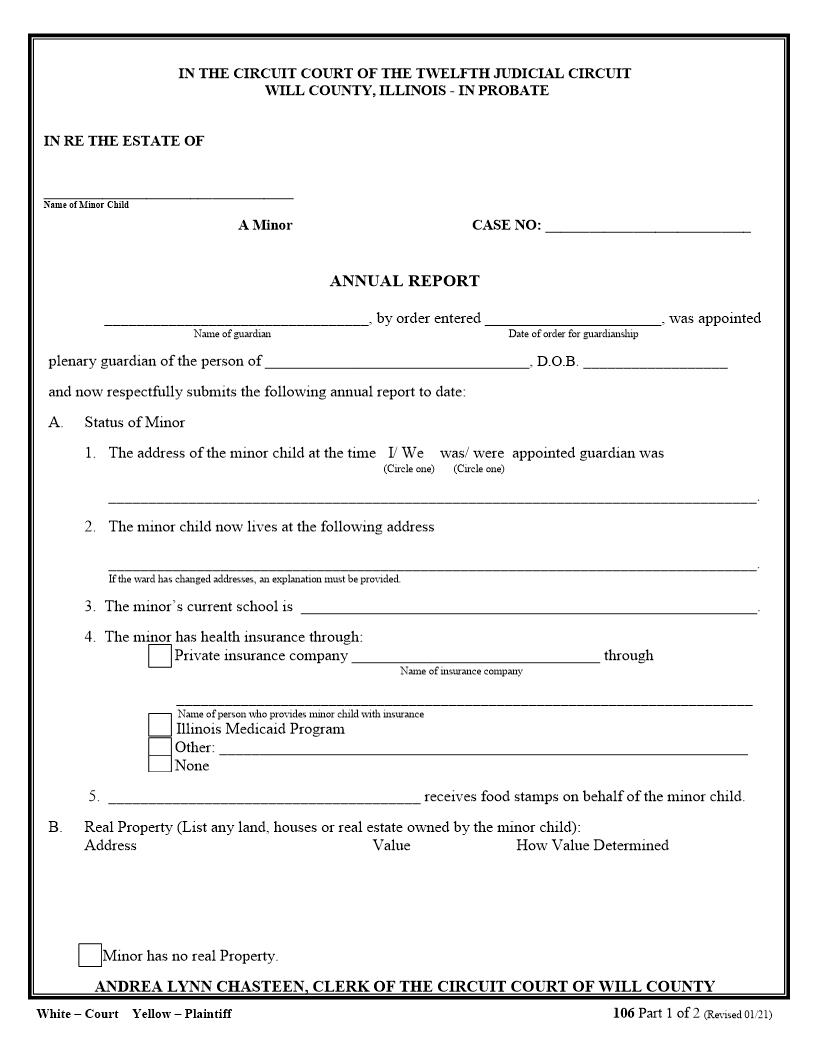 Annual Report (Minor) {106} | Pdf Fpdf Doc Docx | Illinois