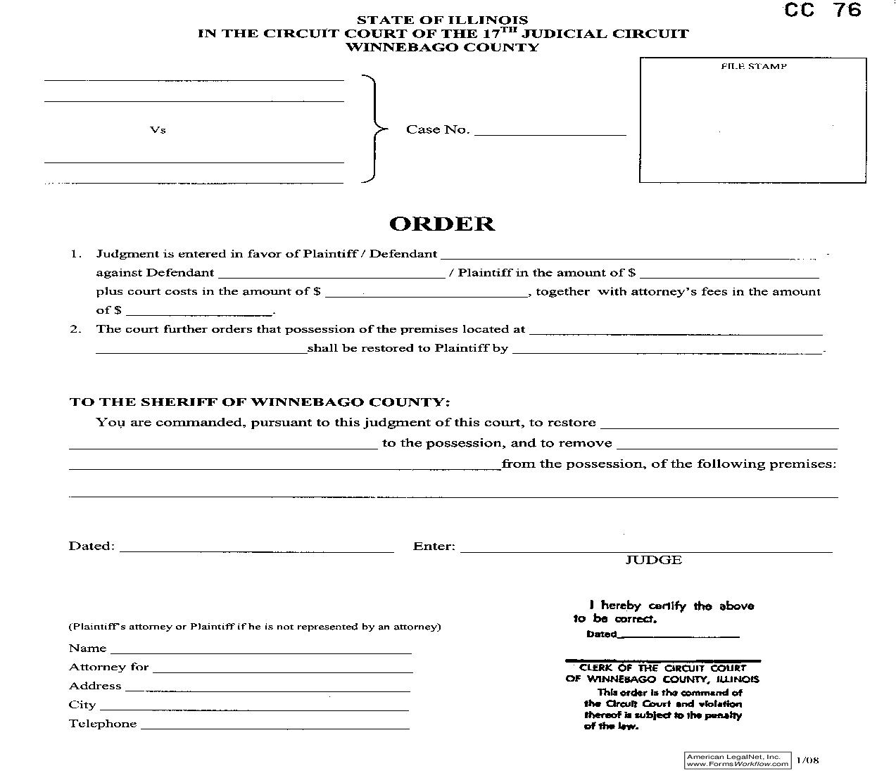 Order {CC-76} | Pdf Fpdf Doc Docx | Illinois