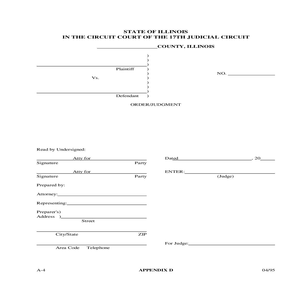 Order Judgment {Appendix D} | Pdf Fpdf Doc Docx | Illinois