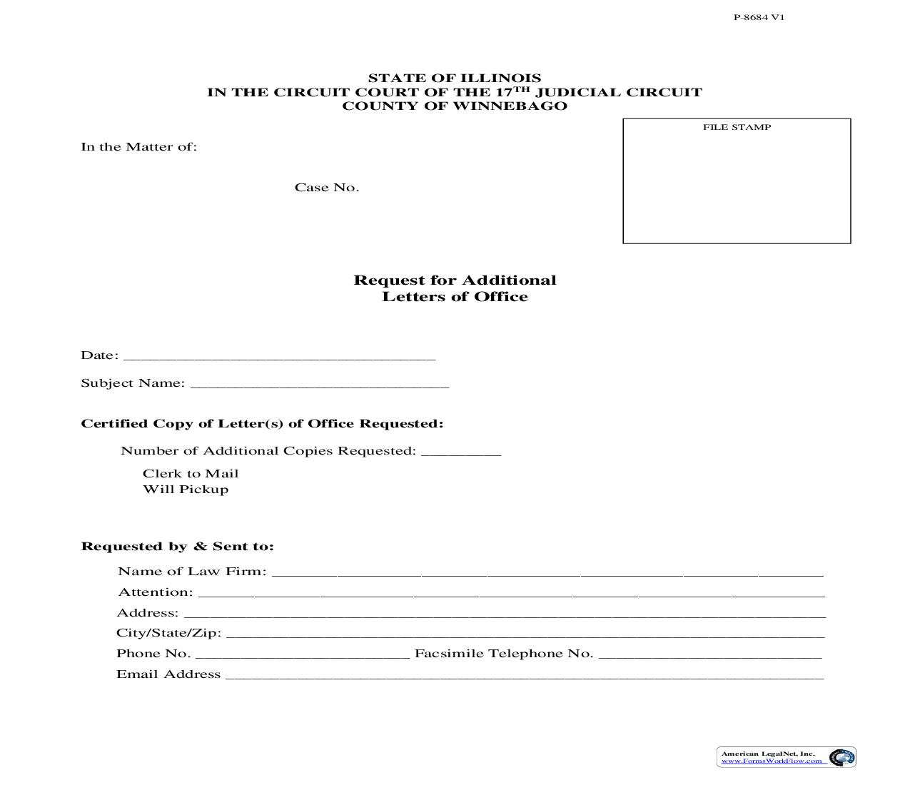 Request For Additional Letters Of Office | Pdf Fpdf Doc Docx | Illinois