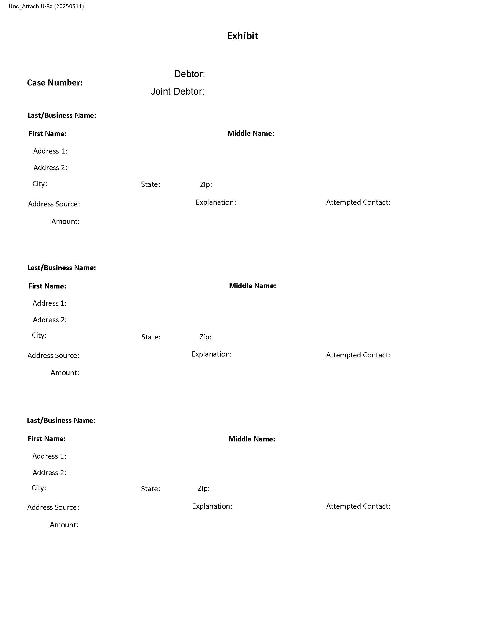 Exhibit To Trustees Report Of Deposit Of Unclaimed Funds {U-3a} | Pdf Fpdf Docx | Illinois