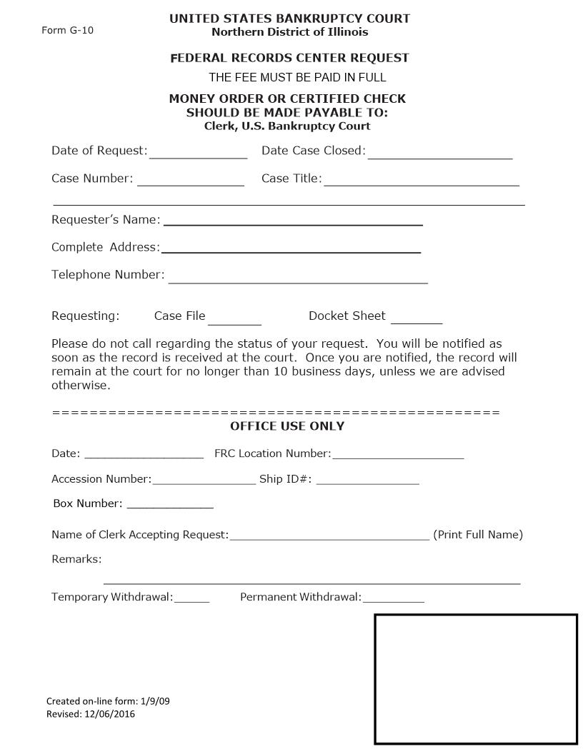 Federal Records Center Request {G-10} | Pdf Fpdf Docx | Illinois