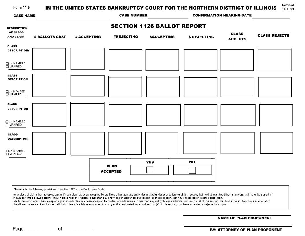 Section 1126 Ballot Report {Form 11-5} | Pdf Fpdf Docx | Illinois