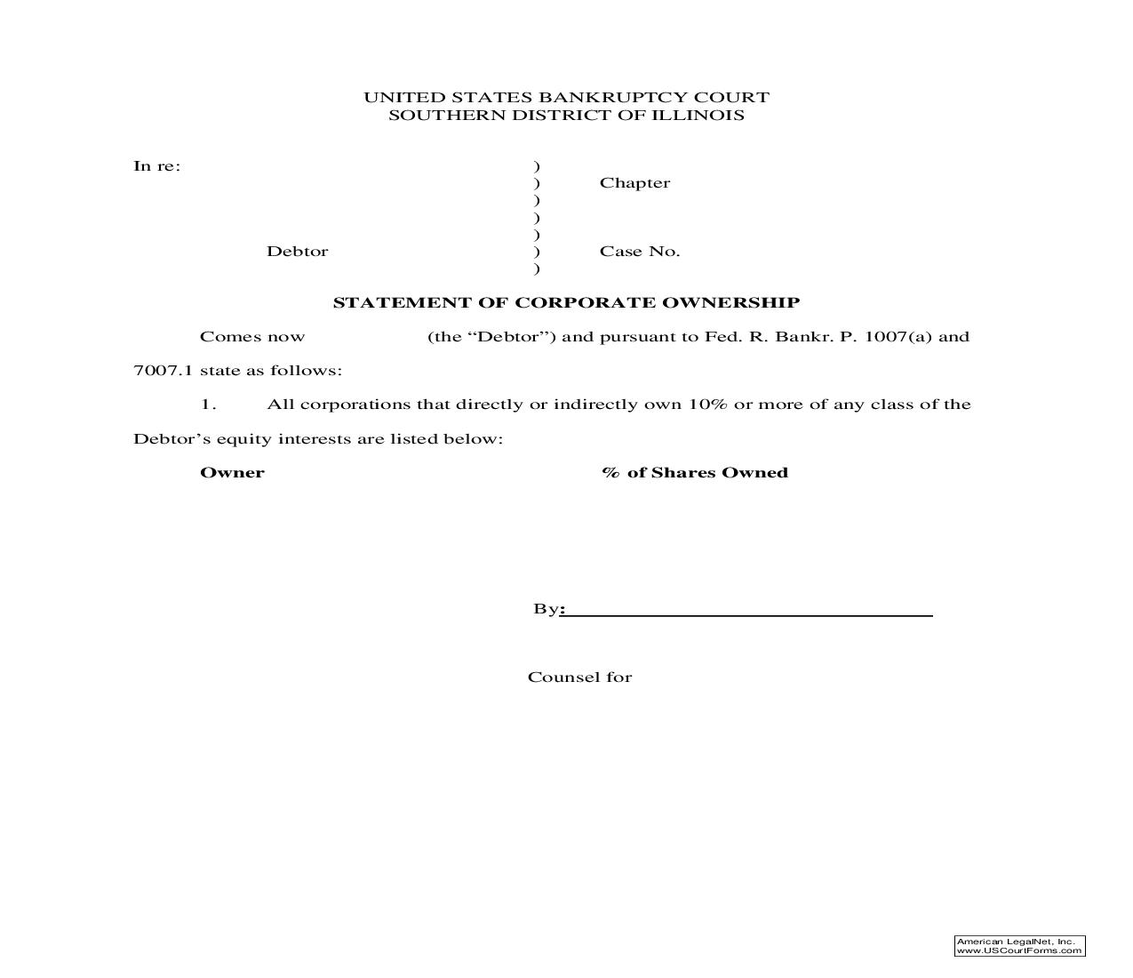 Statement Of Corporate Ownership | Pdf Fpdf Doc Docx | Illinois