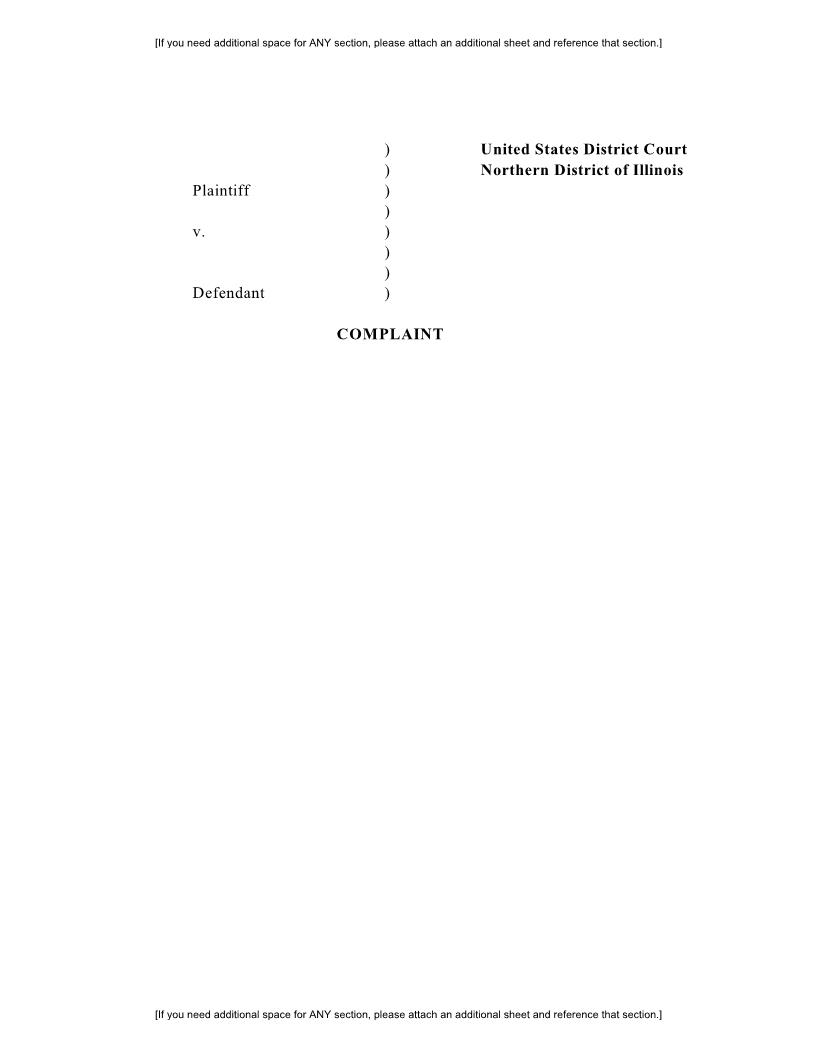 Civil Complaint Form | Pdf Fpdf Docx | Illinois