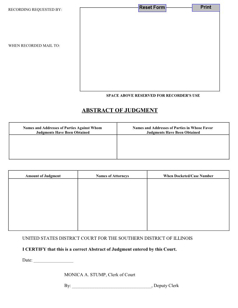 Abstract Of Judgment | Pdf Fpdf Docx | Illinois