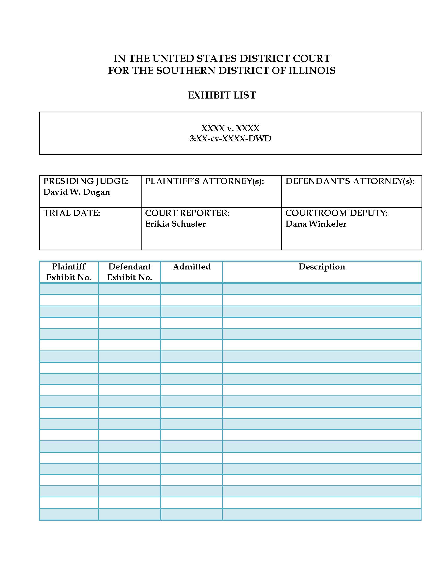 Exhibit List (Judge Dugan) | Pdf Fpdf Docx | Illinois