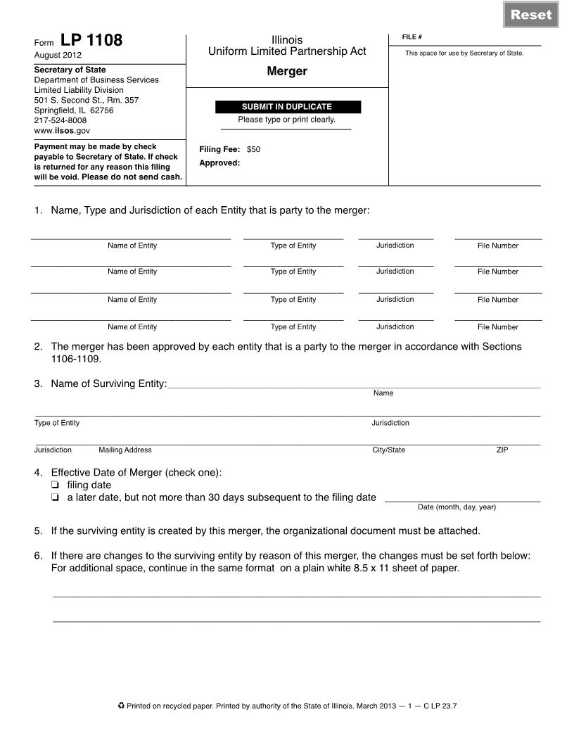 Merger {LP 1108} | Pdf Fpdf Doc Docx | Illinois