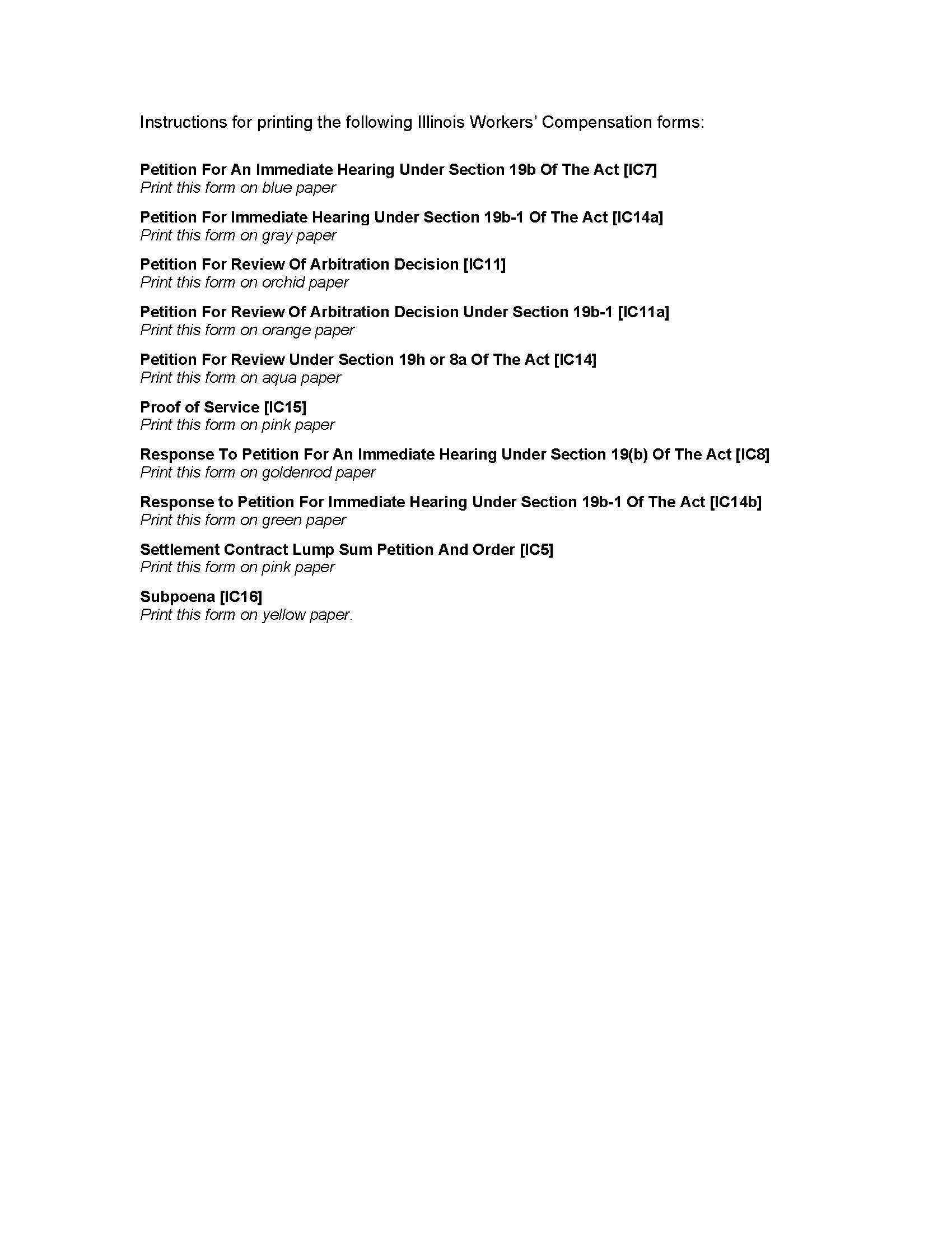 Form Printing Instructions | Pdf Doc Docx | Illinois