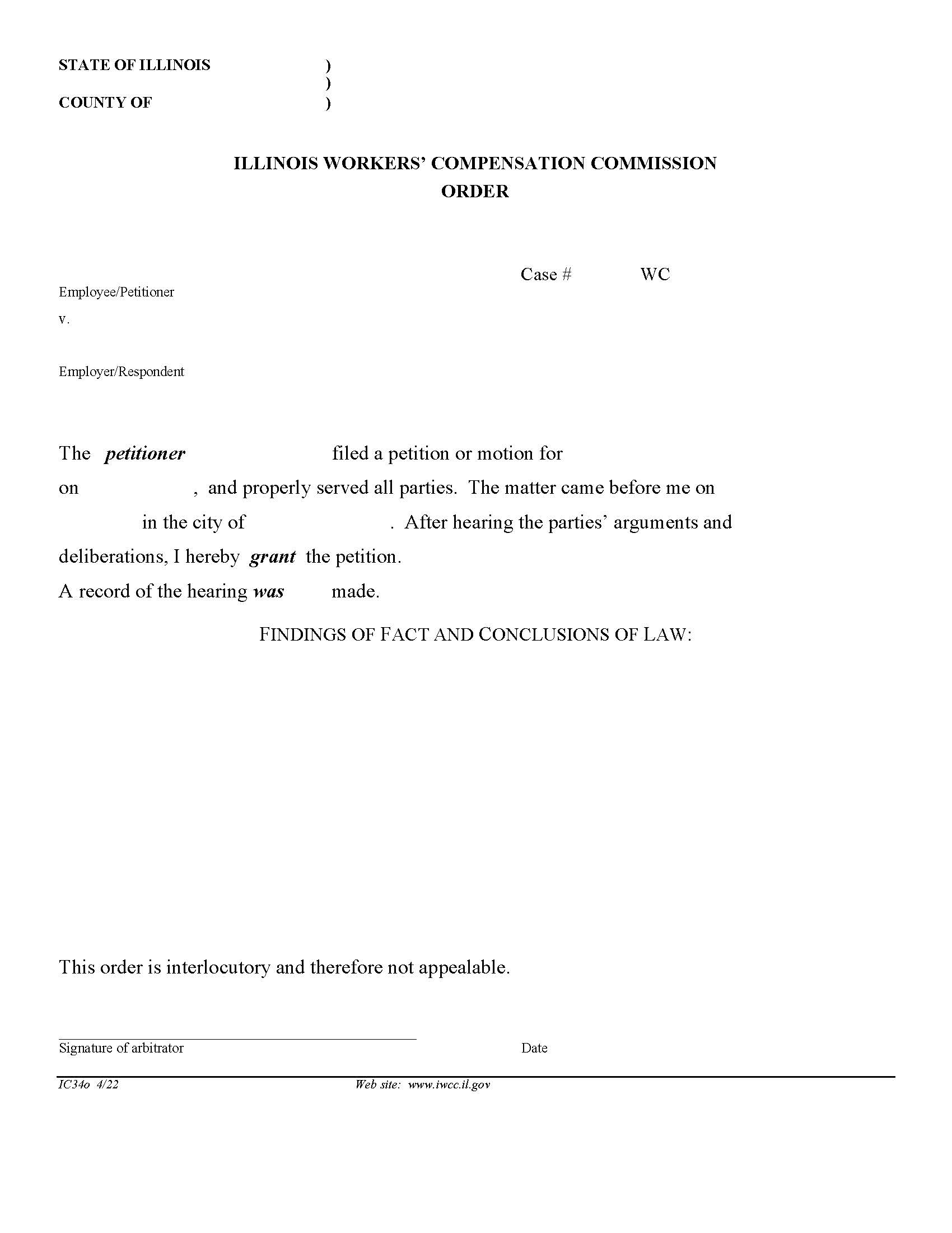 Order {IC34o} | Pdf Fpdf Doc Docx | Illinois