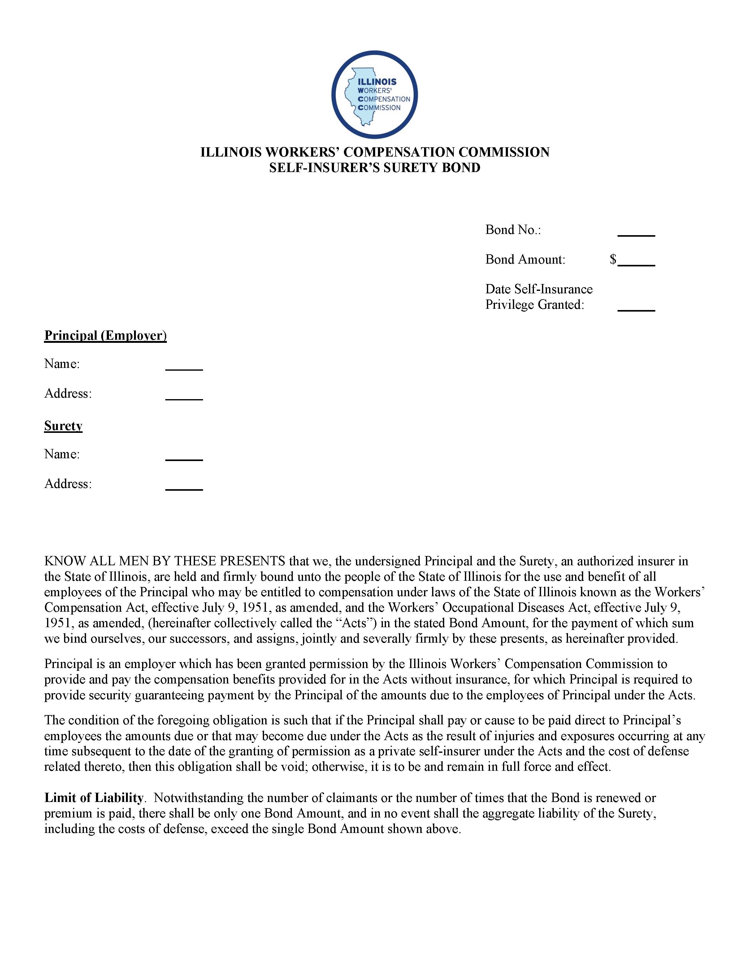 Self-Insurers Surety Bond {IC52} | Pdf Fpdf Doc Docx | Illinois