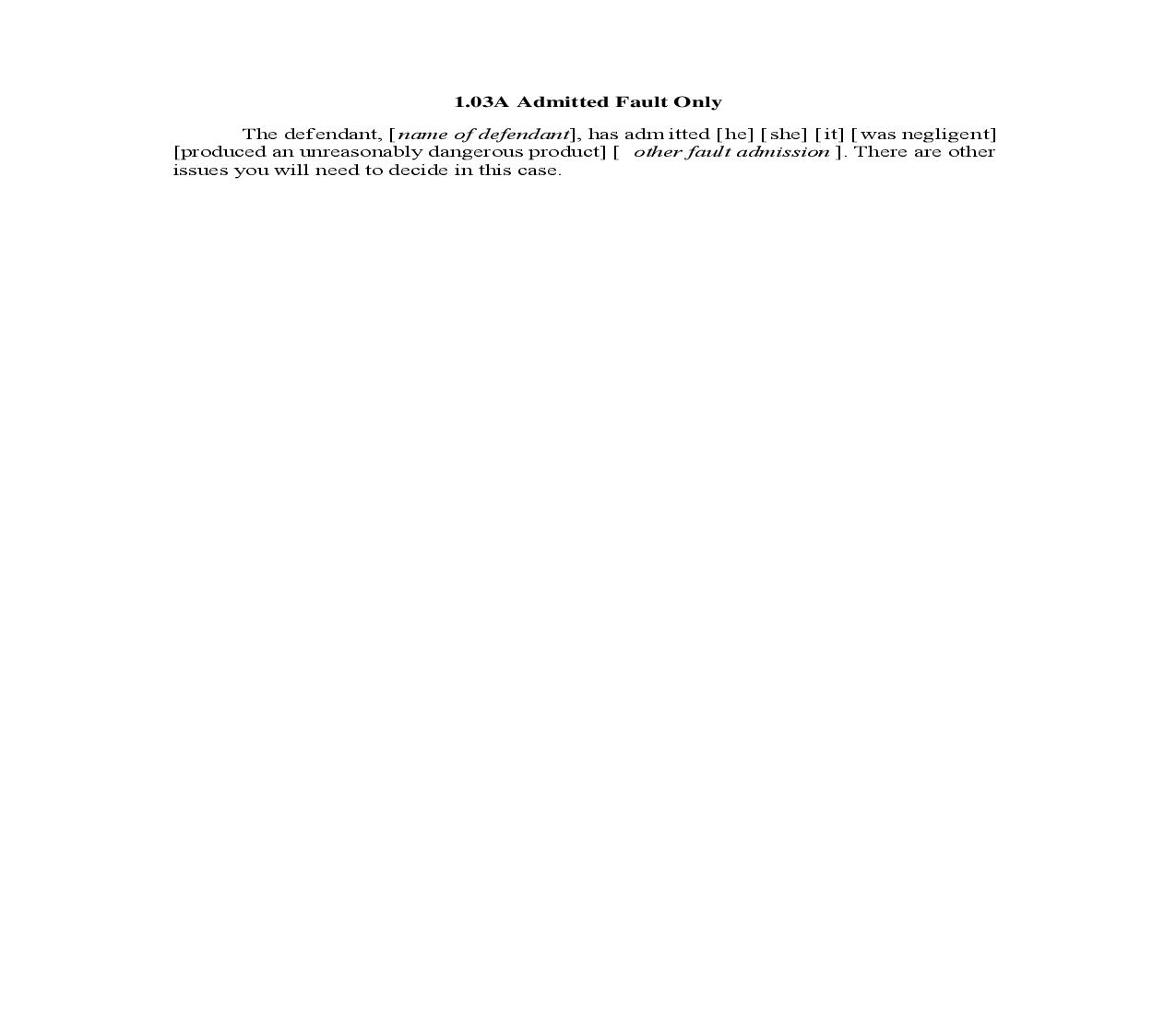 1.03A. Admitted Fault Only | Pdf Doc Docx | Illinois_JI