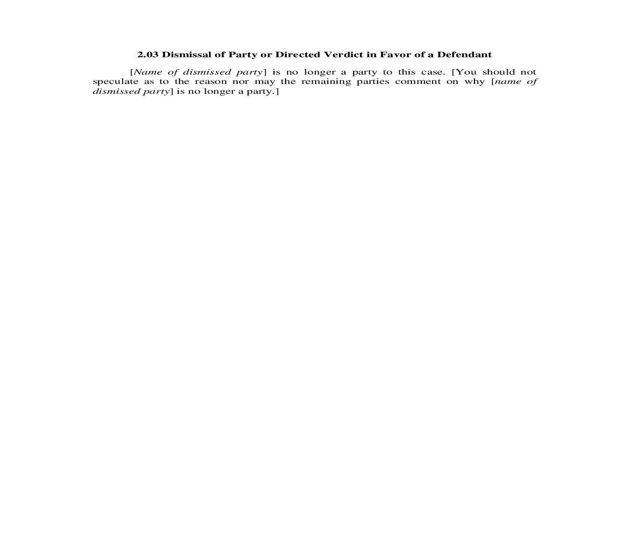 2.03. Dismissal of Party or Directed Verdict in Favor of a Defendant | Pdf Doc Docx | Illinois_JI
