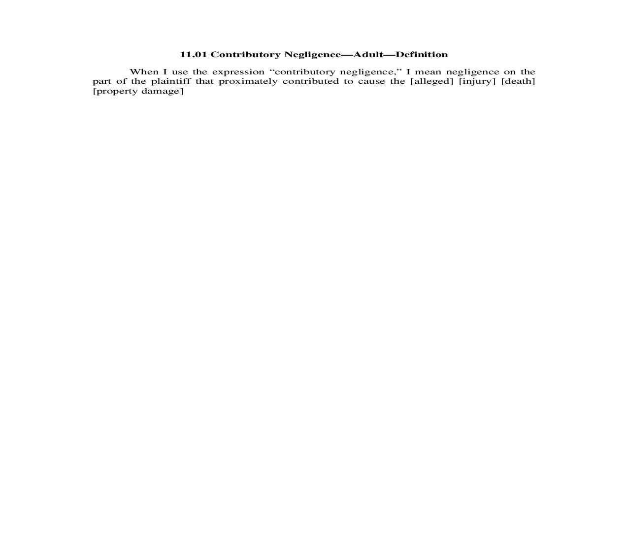 11.01. Contributory Negligence-Adult-Definition | Pdf Doc Docx | Illinois_JI