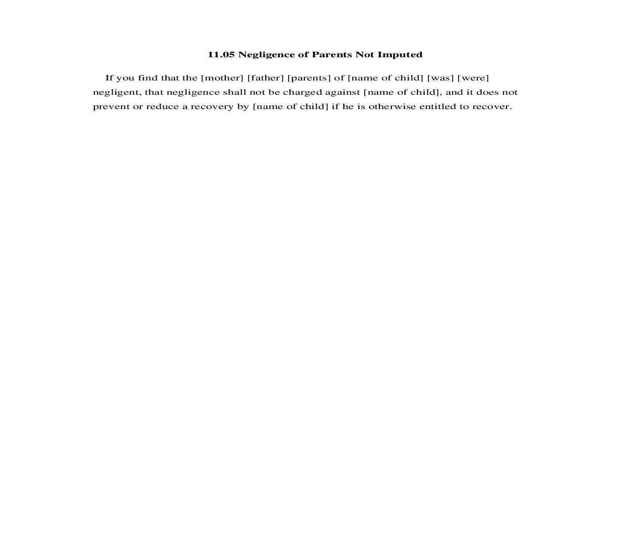 11.05. Negligence of Parents Not Imputed | Pdf Doc Docx | Illinois_JI