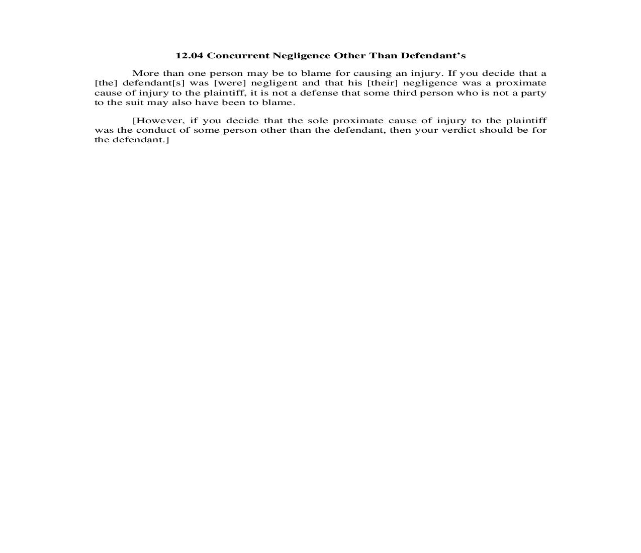 12.04. Concurrent Negligence Other Than Defendants | Pdf Doc Docx | Illinois_JI