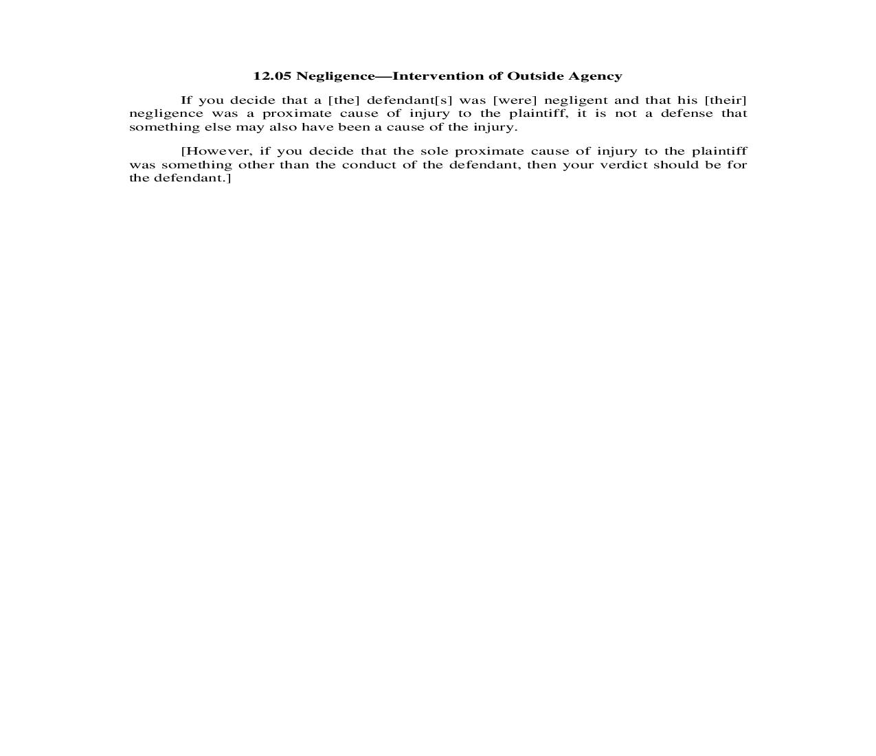 12.05. Negligence-Intervention Of Outside Agency | Pdf Doc Docx | Illinois_JI