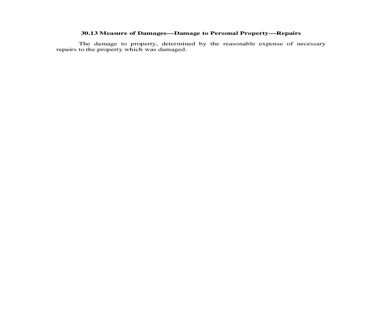 30.13. Measure of Damages-Damage to Personal Property-Repairs | Pdf Doc Docx | Illinois_JI