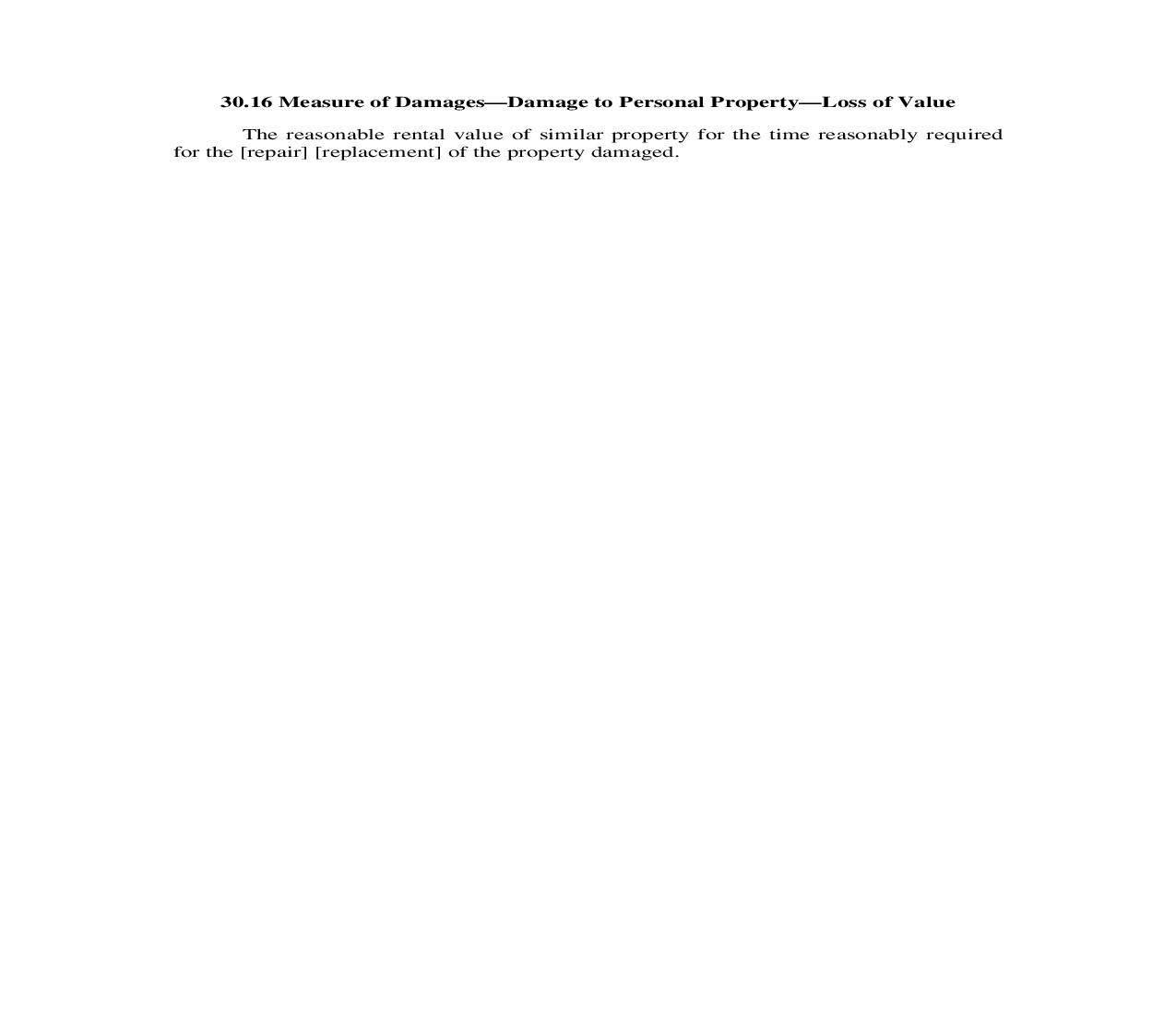 30.16. Measure of Damages-Damage to Personal Property-Loss of Value | Pdf Doc Docx | Illinois_JI