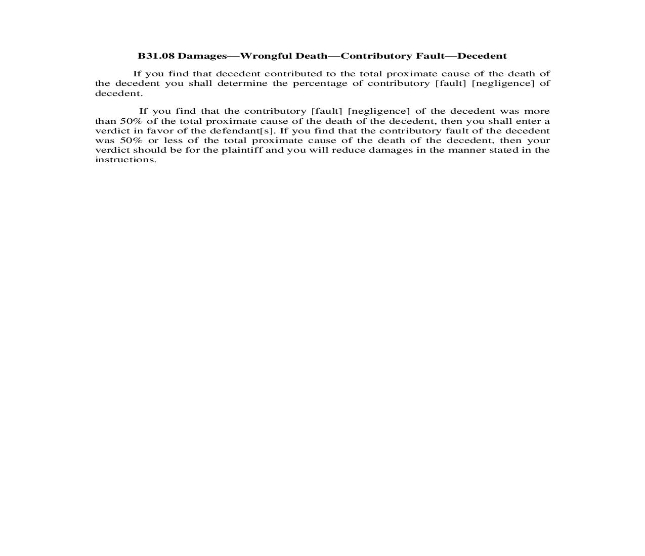 B31.08. Damages-Wrongful Death-Contributory Fault-Decedent | Pdf Doc Docx | Illinois_JI