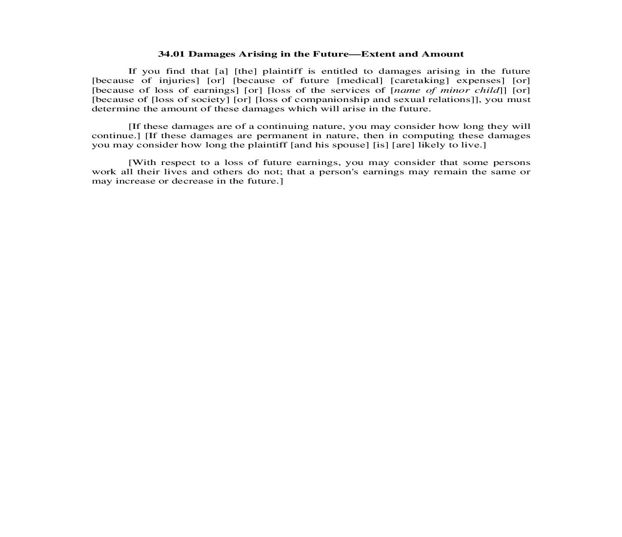 34.01. Damages Arising in the Future-Extent and Amount | Pdf Doc Docx | Illinois_JI