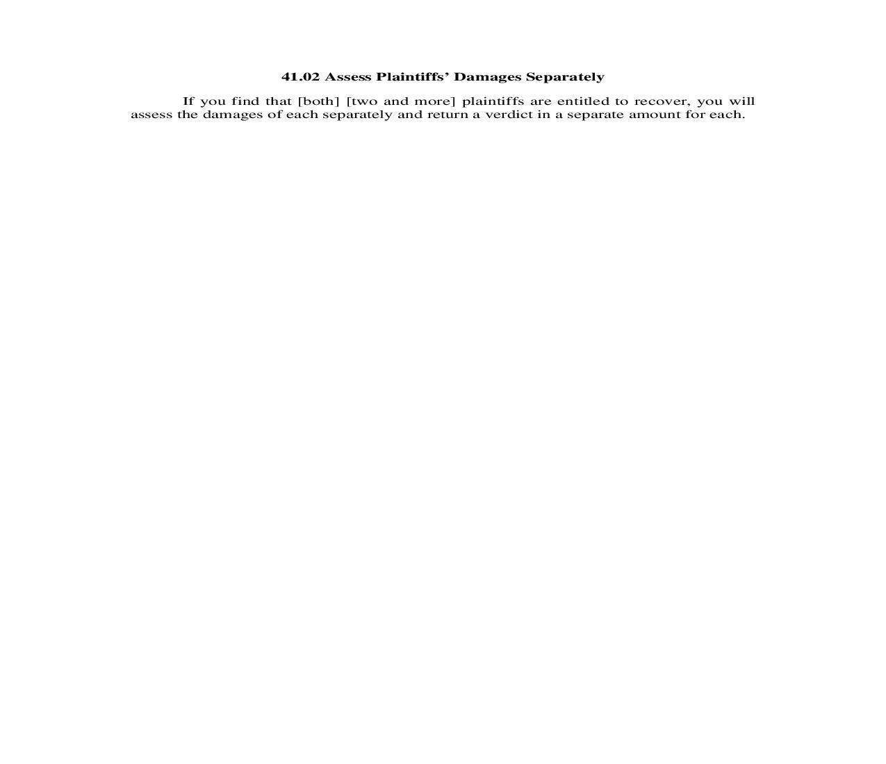 41.02. Assess Plaintiffs Damages Separately | Pdf Doc Docx | Illinois_JI