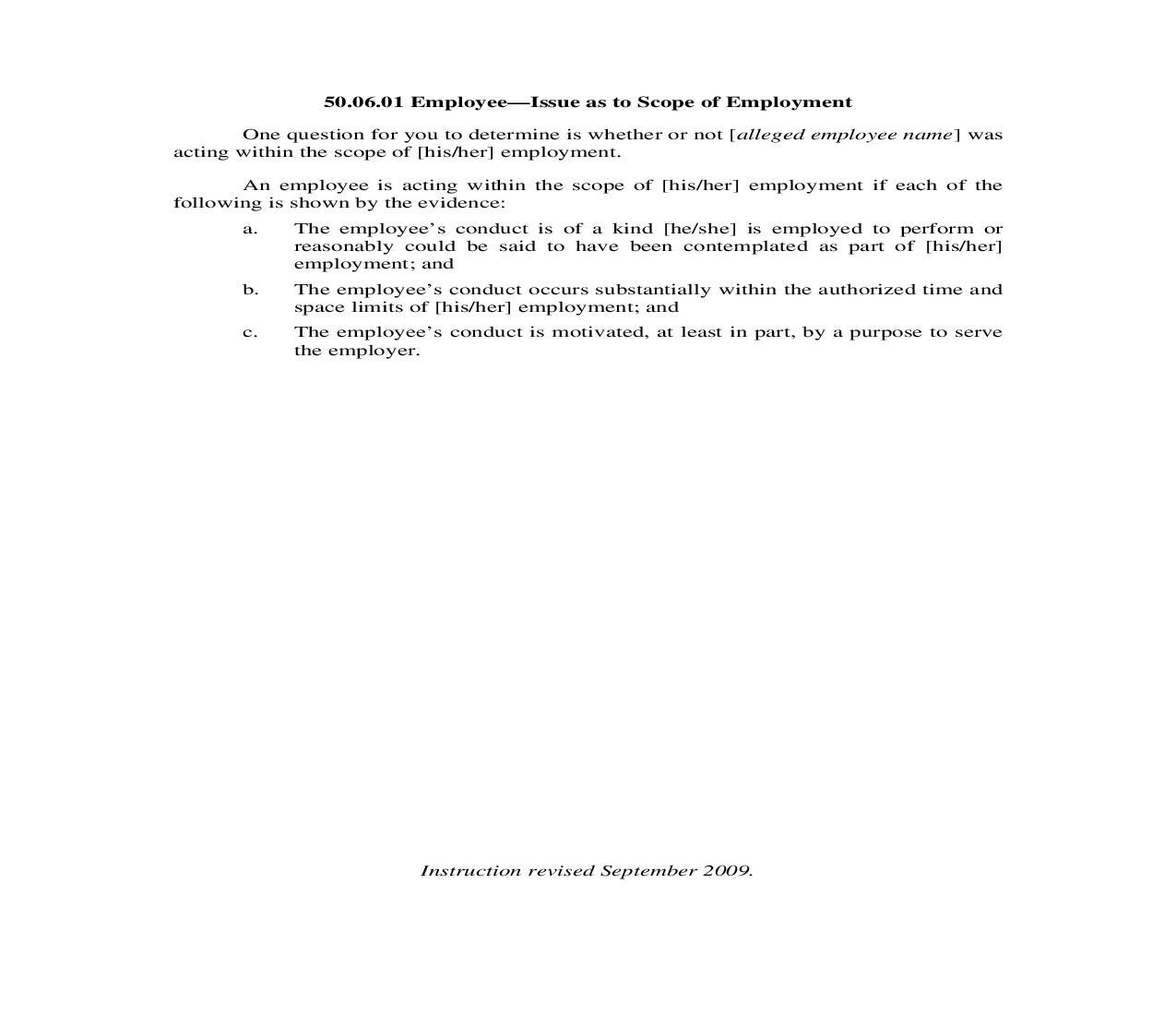 50.06.01. Employee-Issue as to Scope of Employment | Pdf Doc Docx | Illinois_JI