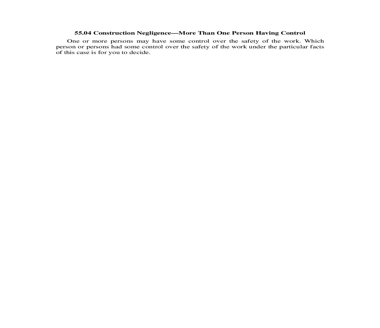 55.04. Construction Negligence-More Than One Person Having Control | Pdf Docx | Illinois_JI
