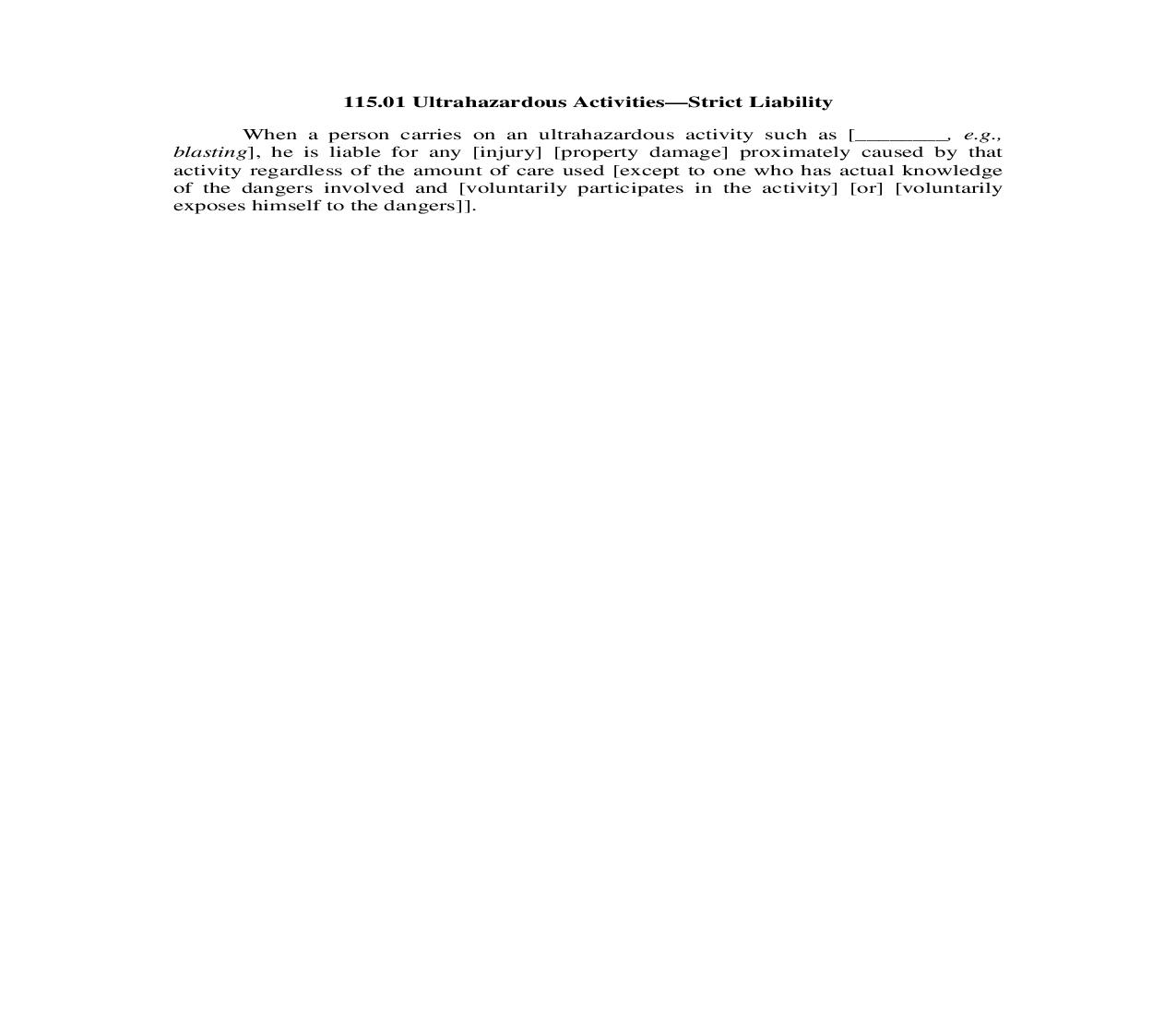 115.01. Ultrahazardous Activities-Strict Liability | Pdf Doc Docx | Illinois_JI