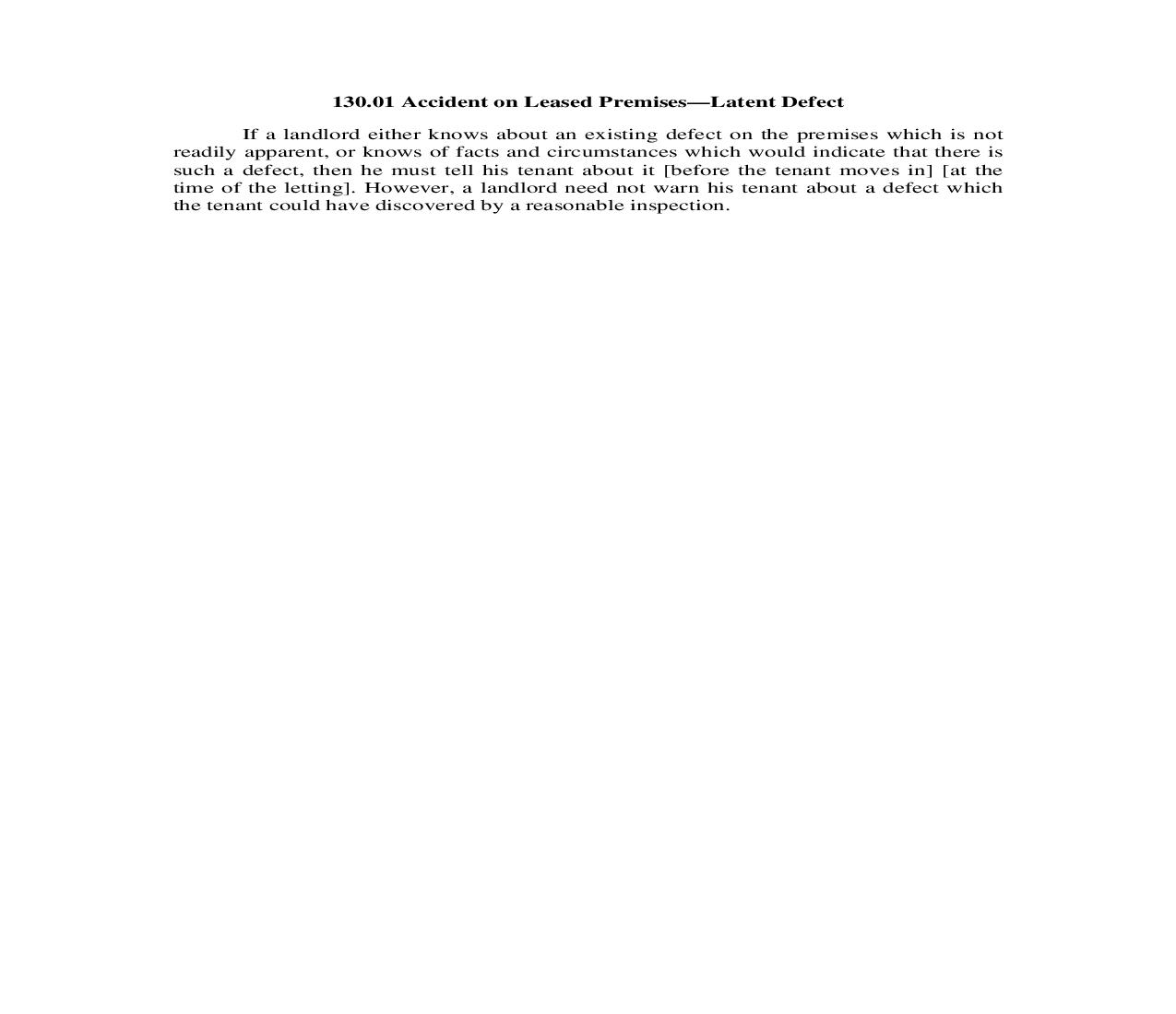 130.01. Accident on Leased Premises-Latent Defect | Pdf Doc Docx | Illinois_JI